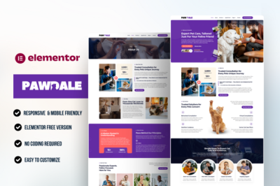 PawDale - Pet Care, Grooming & Veterinary Elementor Kit