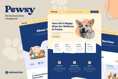 Pewsy - Pet Service & Store Elementor Template Kit
