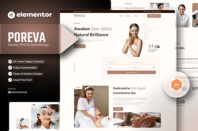 Poreva - Beauty Clinic & Dermatology Elementor Template Kit