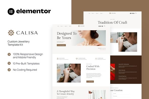 Calisa - Custom Jewellery Elementor Template Kit Calisa - Custom Jewellery Elementor Template Kit