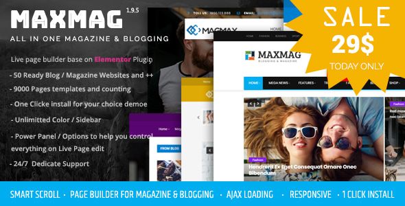 Maxmag - Magazine and Blogging WordPress Theme Maxmag - Magazine and Blogging WordPress Theme