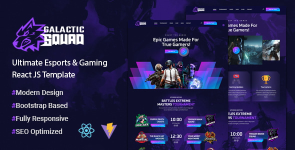 Galactic - eSports and Gaming React Template Galactic - eSports and Gaming React Template