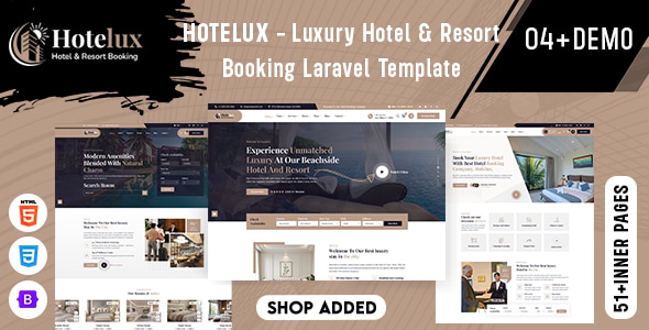 Hotelux - Luxury Hotel & Resort Booking Laravel Template Hotelux - Luxury Hotel & Resort Booking Laravel Template