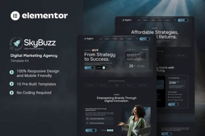 Skybuzz - Digital Marketing Agency Elementor Template Kit