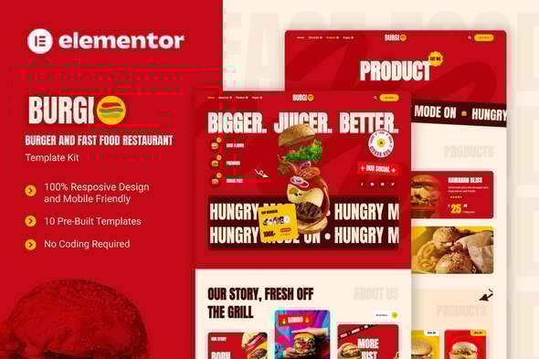 Burgio - Burger & Fast Food Restaurant Elementor Template Kit Burgio - Burger & Fast Food Restaurant Elementor Template Kit