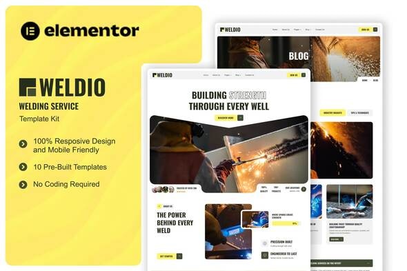 Weldio - Welding Service Elementor Template Kit Weldio - Welding Service Elementor Template Kit