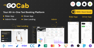 GoCab - Grab | Uber Clone | Taxi Booking | Cab Rental | Bidding | Parcel
