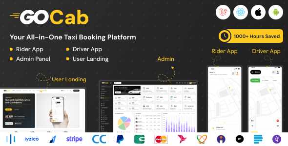 GoCab - Grab | Uber Clone | Taxi Booking | Cab Rental | Bidding | Parcel GoCab - Grab | Uber Clone | Taxi Booking | Cab Rental | Bidding | Parcel