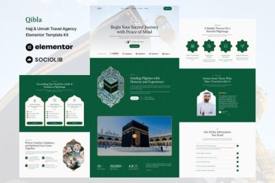 Qibla - Hajj & Umrah Travel Agency Elementor Template Kit