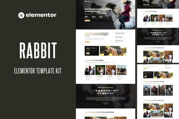 Rabbit - Equestrian & Horse Riding Club Elementor Template Kit Rabbit - Equestrian & Horse Riding Club Elementor Template Kit