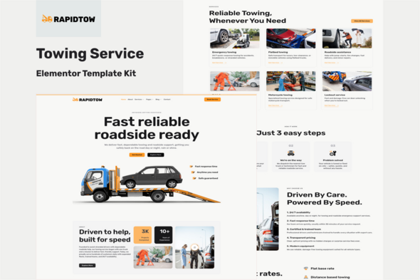 Rapidtow - Towing Service Elementor Template Kit Rapidtow - Towing Service Elementor Template Kit