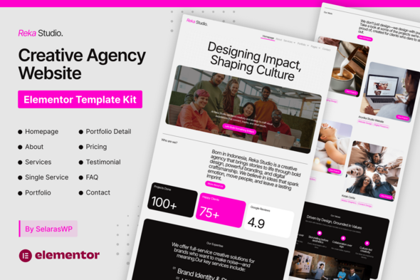 RekaStudio - Design Agency and Portfolio Elementor Pro Template Kit RekaStudio - Design Agency and Portfolio Elementor Pro Template Kit