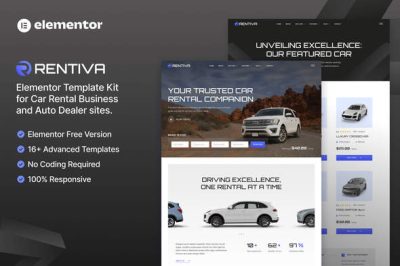 Rentiva – Car Rental Business & Auto Dealer Elementor Template Kit
