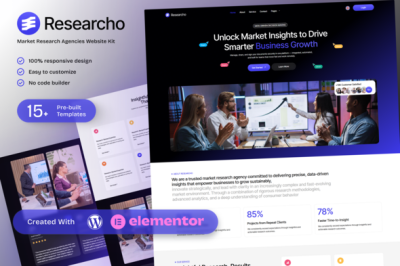 Researcho – Market Research Agencies Elementor Template Kit