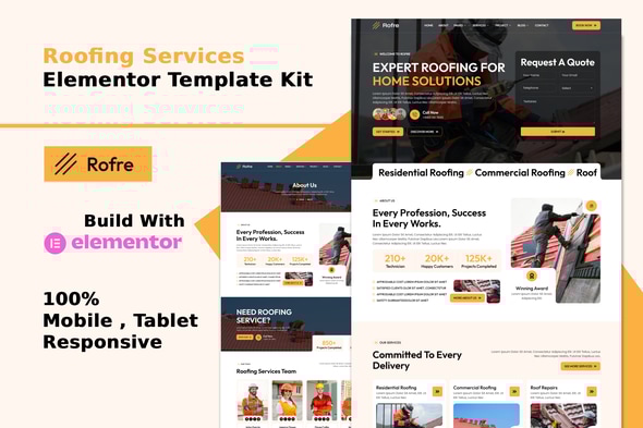 Rofre - Roofing Services Elementor Template Kit Rofre - Roofing Services Elementor Template Kit