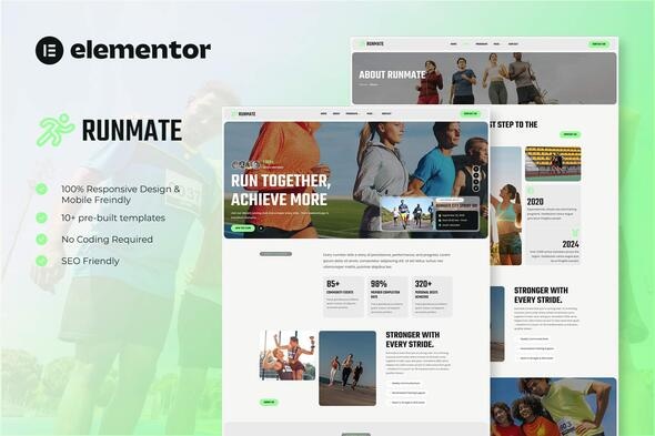 Runmate - Marathon Running Club & Sport Elementor Template Kit Runmate - Marathon Running Club & Sport Elementor Template Kit