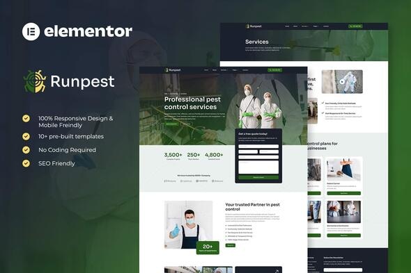 Runpest - Pest Control Service Elementor Template Kit Runpest - Pest Control Service Elementor Template Kit