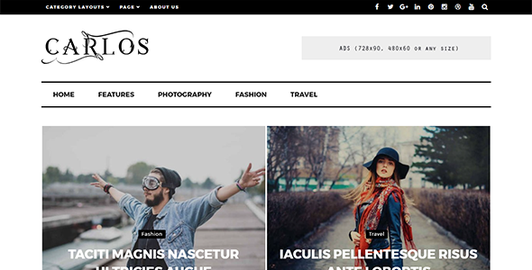 Carlos - WordPress Magazine and Blog Theme Carlos - WordPress Magazine and Blog Theme