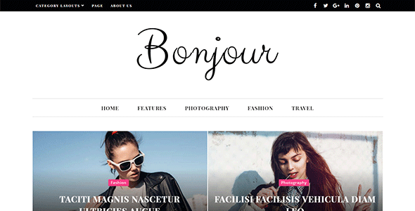 Bonjour - Magazine and Blog WordPress Theme Bonjour - Magazine and Blog WordPress Theme