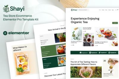 Shayi - Tea Store Ecommerce Elementor Pro Template Kit