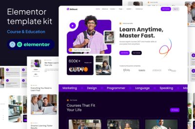 Skilloost - Ecourse & Education elementor Template kit