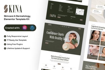 Skina - Skincare & Dermatology  Elementor Template Kit