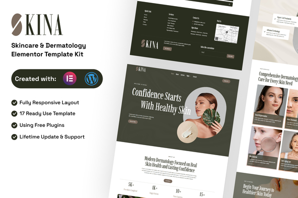 Skina - Skincare & Dermatology Elementor Template Kit Skina - Skincare & Dermatology Elementor Template Kit