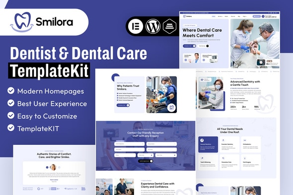 Smilora - Dentist & Dental Care Elementor Template Kit Smilora - Dentist & Dental Care Elementor Template Kit