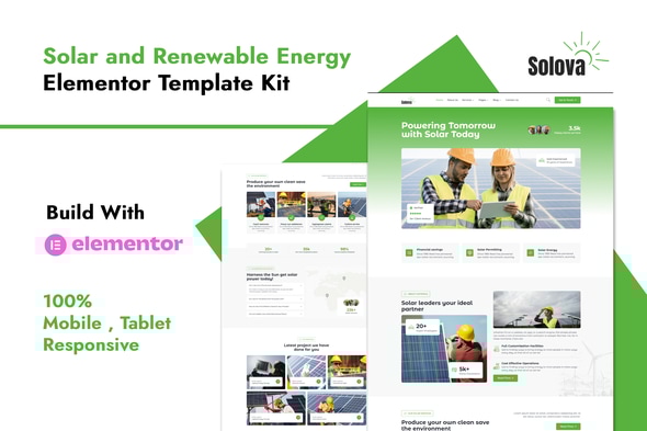 Solova - Solar & Renewable Energy Elementor Template Kit Solova - Solar & Renewable Energy Elementor Template Kit