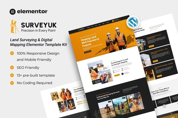 Surveyuk - Land Surveying & Digital Mapping Elementor Template Kit Surveyuk - Land Surveying & Digital Mapping Elementor Template Kit