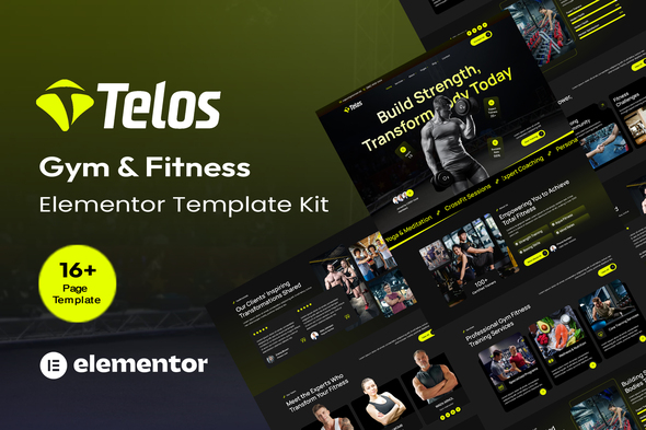 Telos - Gym & Fitness Elementor Template Kit Telos - Gym & Fitness Elementor Template Kit