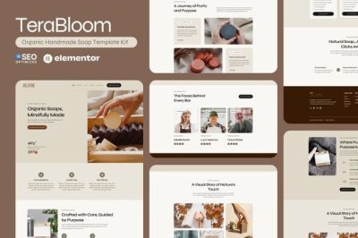 TerraBloom - Organic Handmade Soap Elementor Template Kit
