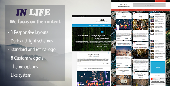 InLife - Blog & Magazine WordPress theme InLife - Blog & Magazine WordPress theme
