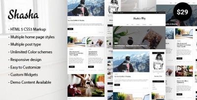 Shasha WordPress Blog Theme