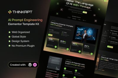 Thinkapt - AI Prompt Engineering  Elementor Template Kit