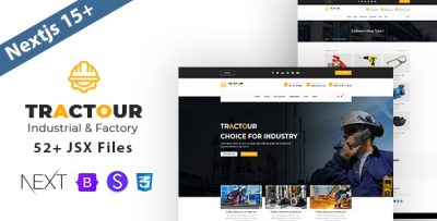 Tractour - Industrial/ Manufacturing Bootstrap + React + Next JS Template