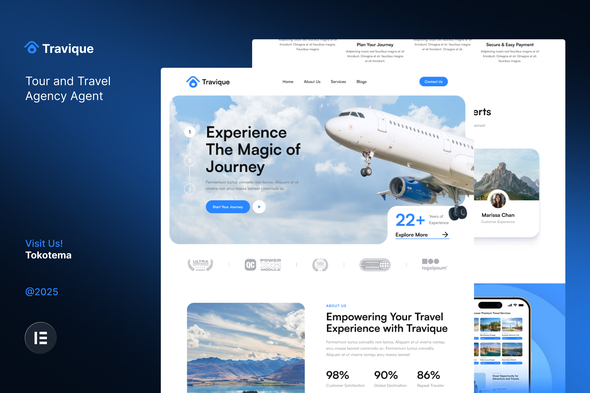 Travique - Tour & Travel Agency Agent Website Elementor Template Kits Travique - Tour & Travel Agency Agent Website Elementor Template Kits