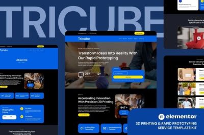 Tricube - 3D Printing & Rapid Prototyping Services Elementor Template Kits