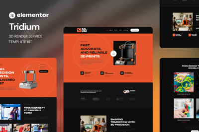 Tridium - 3D Render Service Elementor Template Kit