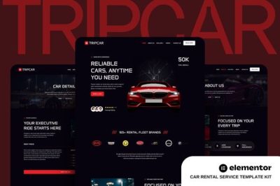 Tripcar - Car Rental Service Website Elementor Template Kit