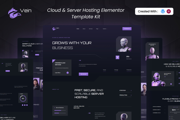 Vein - Cloud & Server Hosting Elementor Template Kit Vein - Cloud & Server Hosting Elementor Template Kit