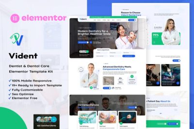 Vident - Dentist & Dental Care Elementor Template Kit