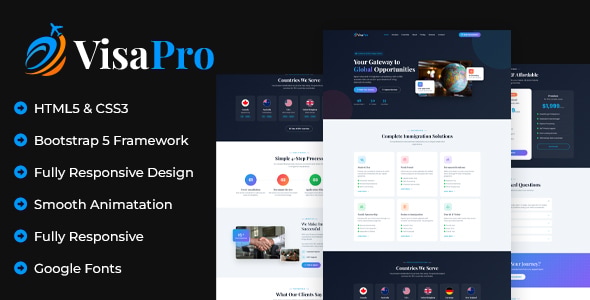 VisaPro - Immigration & Visa Consulting HTML Template VisaPro - Immigration & Visa Consulting HTML Template
