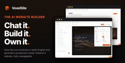 VoxelSite - AI Website Generator · Self-Hosted · Own Your Files