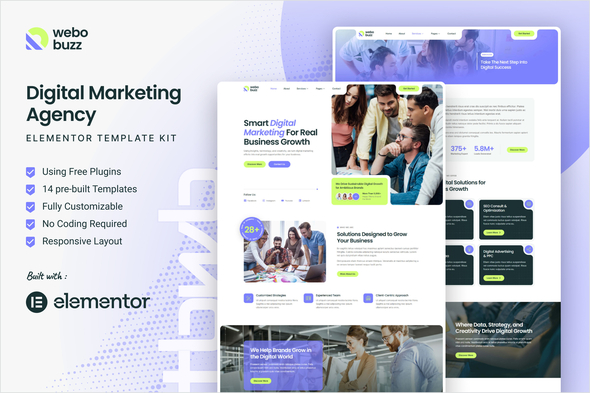 Webobuzz - Digital Marketing Agency Elementor Template Kit Webobuzz - Digital Marketing Agency Elementor Template Kit