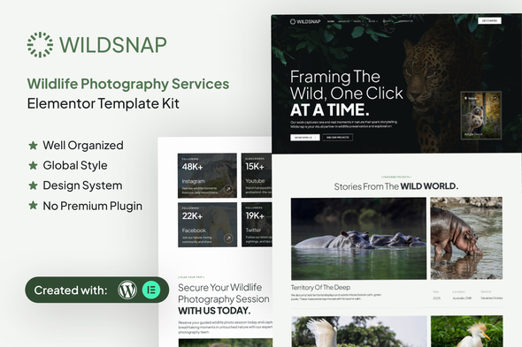 Wildsnap - Wildlife Photography Services Elementor Template Kit Wildsnap - Wildlife Photography Services Elementor Template Kit