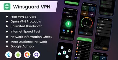 Winsguard VPN - Flutter Android VPN App Source Code with Admob.