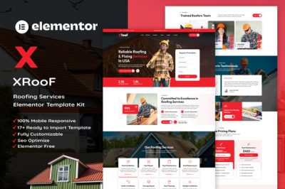 XRoof - Roofing Services Elementor Template Kit