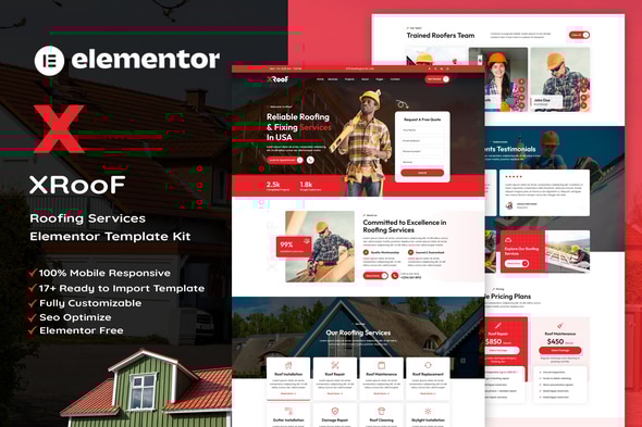 XRoof - Roofing Services Elementor Template Kit XRoof - Roofing Services Elementor Template Kit