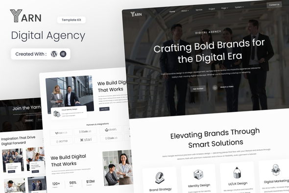 Yarn - Digital Agency Elementor Template Kit Yarn - Digital Agency Elementor Template Kit
